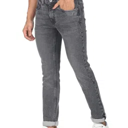 AD by Arvind Dark Grey Skinny Fit Lightly Washed Jeans image 3
