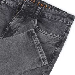 AD by Arvind Dark Grey Skinny Fit Lightly Washed Jeans image 4