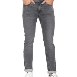 AD by Arvind Dark Grey Skinny Fit Lightly Washed Jeans image 1