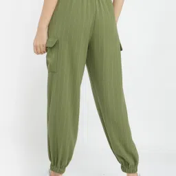 Zink London Green Striped Joggers image 2