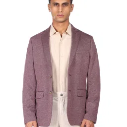 Arrow Purple Regular Fit Self Pattern Blazers image 1