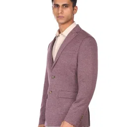 Arrow Purple Regular Fit Self Pattern Blazers image 3