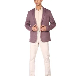Arrow Purple Regular Fit Self Pattern Blazers image 4