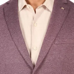Arrow Purple Regular Fit Self Pattern Blazers image 5