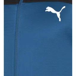 Puma Blue & Black Regular Fit Color Block Jacket image 5