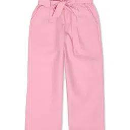 United Colors of Benetton Kids Pink Cotton Trousers image 1