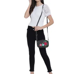 Spice Art Grey Embroidered Medium Sling Handbag image 2