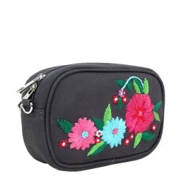 Spice Art Grey Embroidered Medium Sling Handbag image 5