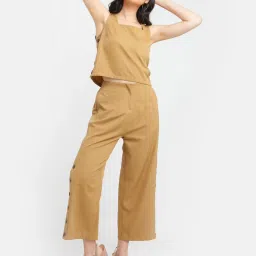 Zink London Brown Buttoned Pants image 4