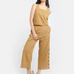 Zink London Brown Buttoned Pants image 5