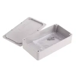 RS PRO Grey Die Cast Aluminium Enclosure Grey Lid 114.5 x 63.6 x 30.3 mm RAL 7038 Ral Code image 2