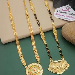 Ramdev Art Fashion Jwellery Brass Gold Plated Mangalsutra image 2