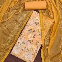 NEGRONI Floral Printed Thread Work Unstitched Dress Material-picture-20