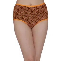 Clovia Orange & Black Printed Hipster Panty-image-48