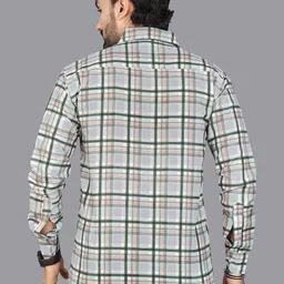 ISUEL FAB Men Checked Slim Fit Spread Collar Cotton Casual Shirt image 4