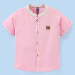 Little Kangaroos 100% Cotton Half Sleeves Shirt Solid - Pink-picture-10