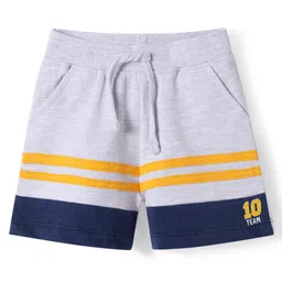 Babyhug Cotton Knit Shorts With Number Print - Light Grey-picture-26