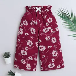 The Magic Wand Girls Floral Printed Mid-Rise Trousers-picture-33