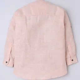 BAATCHEET Cotton Woven Full Sleeves Checked Shirt - Peach image 3