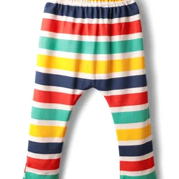 Babyhug Cotton Knit Full Length Stripes Dino & Vehicles Printed Diaper Leggings Pack Of 3 - Multi Colour image 2