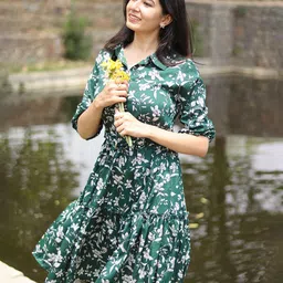 DressBerry Women Floral Printed Fit & Flare Dress-picture-15