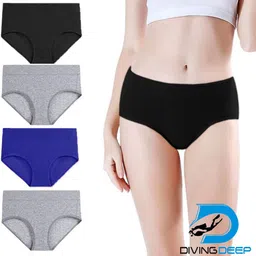 diving deep Diving DeepWomen Pack of 4Cotton Low Rise Hipster Briefs-picture-16