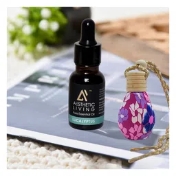 Aesthetic Living Car Aromatizer/ Diffuser Bottle with Eucalyptus Essential Oil - 15ml image 4