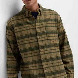 Marks & Spencer Tartan Checks Checked Button-Down Pure Cotton Collar Cotton Casual Shirt-picture-40