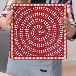 Art Street Red & White 2 Pieces Tribal Printed Canvas Wall Art image 5