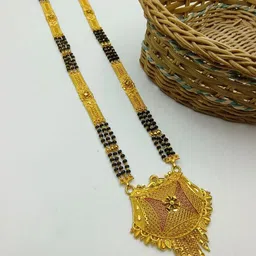 OM KRISHIV COLLECTION Gold-Plated Artificial Beads Mangalsutra-picture-33