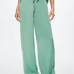 MANGO Women Blue Regular Fit Trousers-picture-46