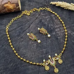 GRIIHAM Gold-Plated Cubic Zirconia-Studded & Beaded Jewellery Set-image-51