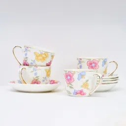 Golden Queens Pink & Yellow Bone China Monochrome Series Cup & Saucer Set image 2