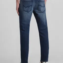 Jack & Jones Dark Blue Denim Cotton Regular Fit Distressed Jeans image 2