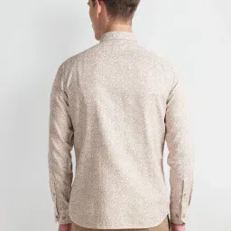 arrow sport Arrow Sports Beige Cotton Slim Fit Printed Shirt image 2