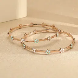 P.N.Gadgil Jewellers 18K Daisy Orbit Gold Bangles for Women-picture-30