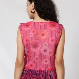 Prettify Pink Floral Print Crop Top image 2