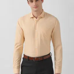 Peter England Peach Regular Fit Shirt-image-1
