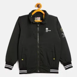 Duke Kids Olive Solid Full Sleeves Jacket-image-13