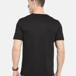 Octave Black Cotton Regular Fit Printed T-Shirt image 2