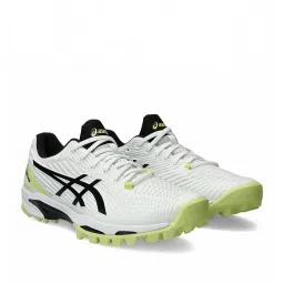 Asics Mens FIELD SPEED FF White & Glow Yellow Cricket Shoes image 2