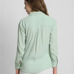 Forever 21 Mint Green Rayon Textured Shirt image 2