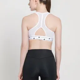 adidas White Logo Print Sports Bra image 2
