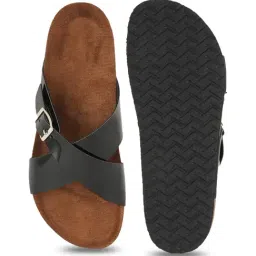 Mozafia Women's Black Cross Strap Sandals image 4