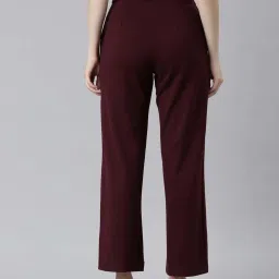 Go Colors! Maroon Mid Rise Flared Pants image 2
