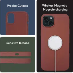 Sprig Liquid Silicone Back Cover for Apple iPhone 15 Plus (Brown) image 2