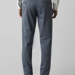 Van Heusen Blue Slim Fit Texture Trousers image 2