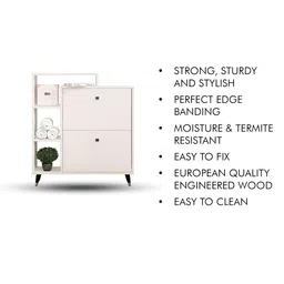 HEXA RED White 4-Layers Engineered Wood Sturdy & Stylish Shoe Rack image 4