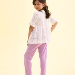 Go Colors! Kids Baby Lilac Cotton Slim Fit Leggings image 2