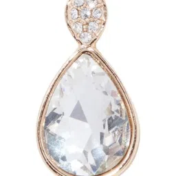 Forever New Crystal & Gold Minimal Stef Stone Teardrop Stud Earrings image 2